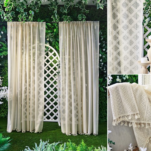 Vintage curtains tassel sheer - vintage,