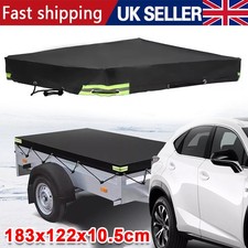 6x4 ft Trailer Cover Heavy Duty Waterproof Protective Cover w/ Straps Truck
