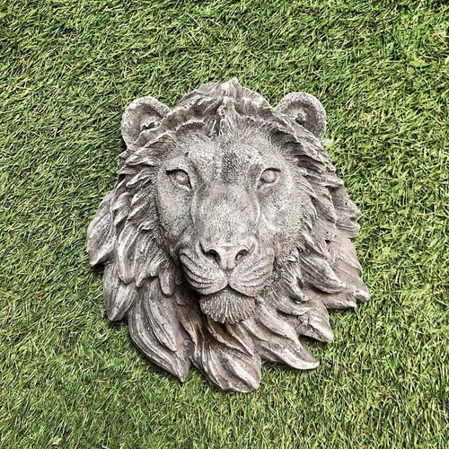 Concrete lions head hanging - lions,