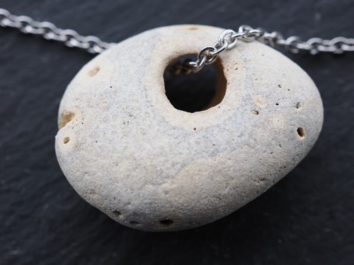 Natural hag stone pendant - stone,