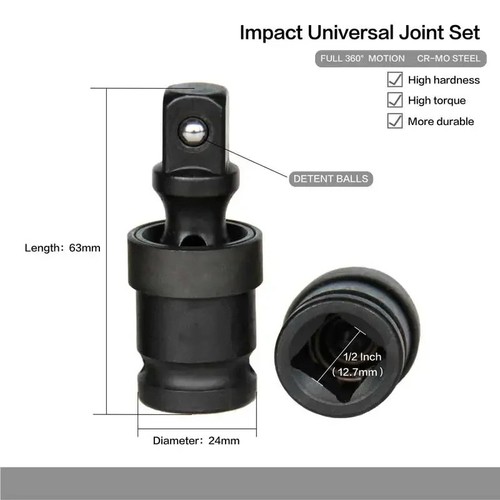 1pc drive impact sockets - 1pc, 1/2"