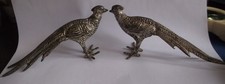 Vintage Silver Plated Pheasant Ornaments X 2
