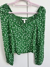 Gorgeous H&M Floral Fitted Bodice Top Blouse - Size M (10)