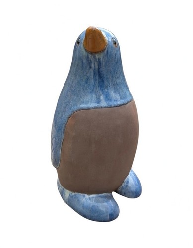 Blue penguin garden - penguin, ornament