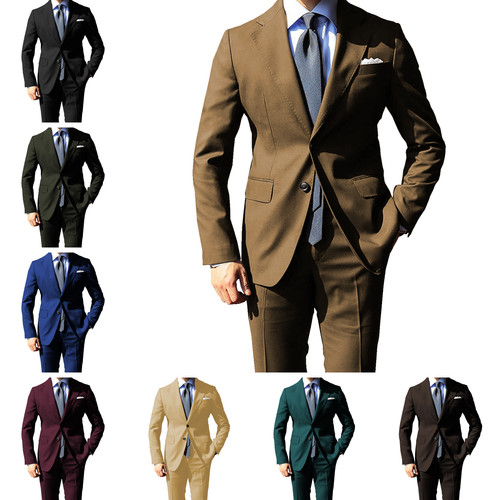 Men slim fit piece solid - fit, 2