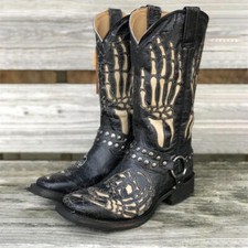@Mens Embroidered Cowboy Boots