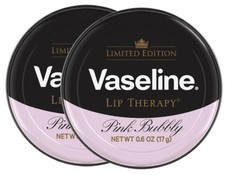 Vaseline Pink Bubbly  Limited Edition Lip Balm Tin 0.6 oz (Pack of 2)