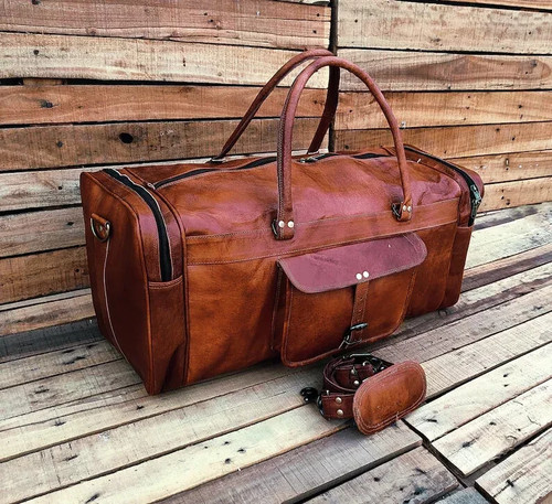 Genuine goat leather holdall - goat,