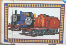 THOMAS THE TANK ENGINE & JAMES CROSS STITCH CHART FROM A MAGAZINE 