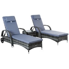 Rattan Sun Lounger Set Wicker