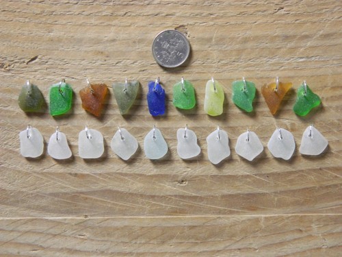 Drilled sea glass - 20,