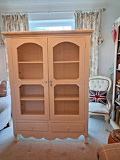 Laura Ashley Bramley off white distressed wire front armoire cupboard