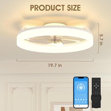 50CM LED Ceiling Light with Fan and Remote & APP Control Mount Ceiling Fan