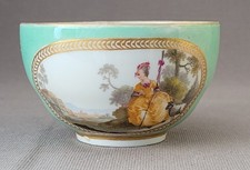 ANTIQUE MEISSEN HAND PAINTED SHEPHERDESS SCENE CUP C1800