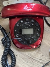 iDect Carrera Push Button Red Corded Telephone W/Caller Display  Model: 10H4618