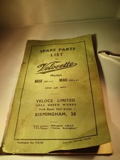 Vintage 1940s Spare Parts List