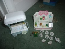 VARIOUS RARE  SYLVANIAN EPOCH ITEMS POTTERY TEASET PHONE ICECREAM VAN BOUTIQUE