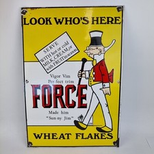 Reproduction Enamel Sign "Force Wheat Flakes" 52cm High