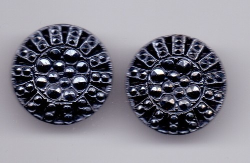 Pair black glass buttons with - glass,