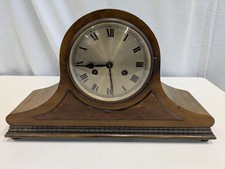 Antique Early 20th Century Napoleon Bell Strike Mantel Clock With Key (Working)