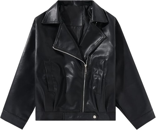 Girls leather jacket - leather, kids
