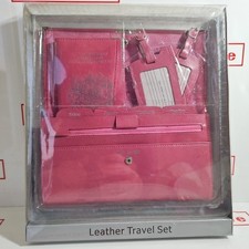 PINK Leather Travel Set -