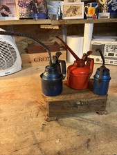vintage oil cans collectables Sold As One Lot Two Blue West German Oil Cans