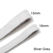 Flat Cotton Drawstring Tape Cord,10 & 15mm,Garment Hoody Sweatshirt and Crafts