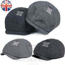 Personalised Embroidered Baker Boy Hat Men Newsboy Peaky Blinders Flat Cap