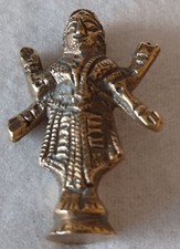   VINTAGE SOLID BRASS MINIATURE DECORATIVE HINDU TEMPLE GOD VISHNU - FIGURINE 