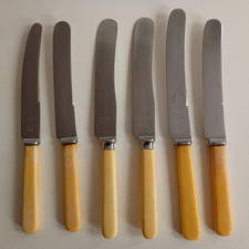 6 Vintage Faux Bone Handle