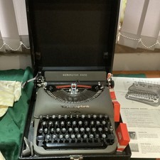 Remington Rand Deluxe Portable Black Typewriter & Carrying Case, Spares /Repairs