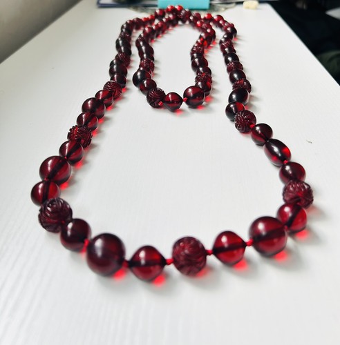 Vintage cherry amber bakelite - cherry,