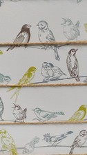 Birds Along String IKEA Vintage Canvas
