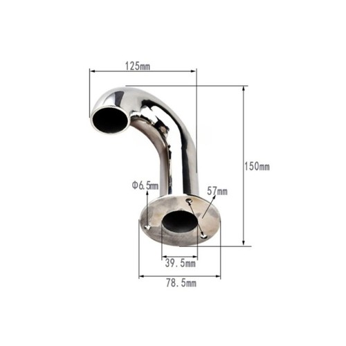 316 38mm gooseneck vent - ss,