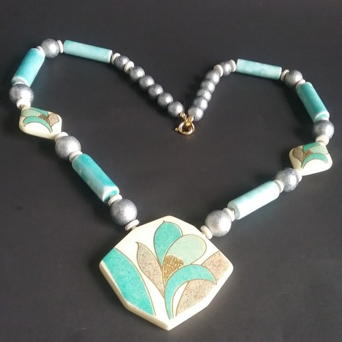 Neclace ceramic beads and - neclace,