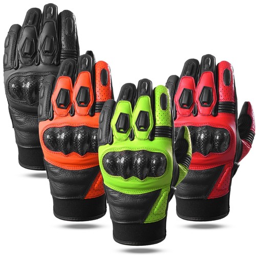 Leather motorbike gloves - leather,