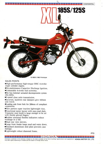 1983 honda xl185sd xl125sd - honda,