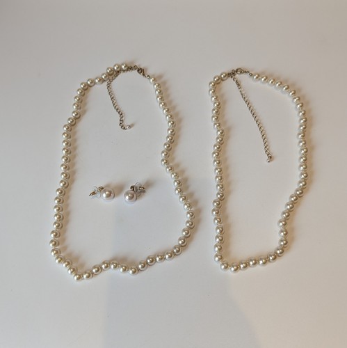 Faux pearl necklaces - 2, 24"