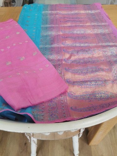 New saree with blouse piece - with,