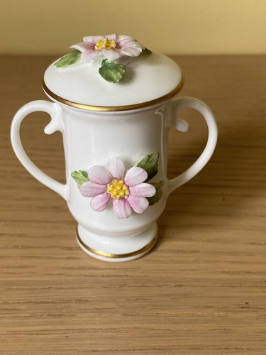 Coalport miniature floral vase - miniature,