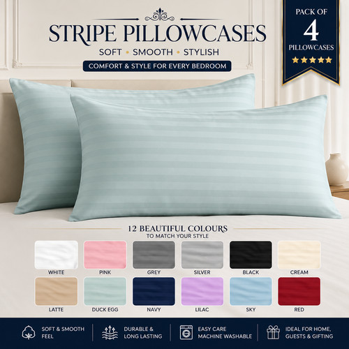 Pack stripe pillowcases - of,