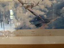 Robert Taylor Air Combat Spitfire Print. Signed By Both Pilots.