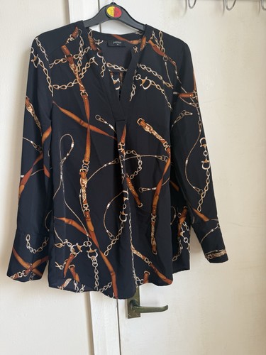 Papaya chain print wrap blouse - chain,