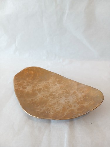 Hammered brass small oval - hammered,