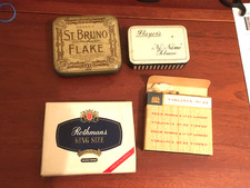 2 TOBACCO TINS ST BRUNO & PLAYERS NO NAME, ROTHMANS & P. MORRIS  CIGARETTE PKTS