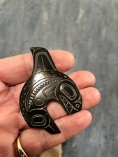 ORCA(HAIDA) PIN BROOCH Carved