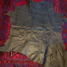 VINTAGE Calf Leather Hide Black  Tanned Approx 82CM BY 100CM 