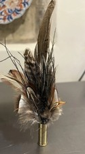 Cartridge Feather Hat Pin Brooch Used Save Money Races 