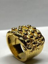 18ct Solid Gold Dipped Romany 4 Row Keeper Ring